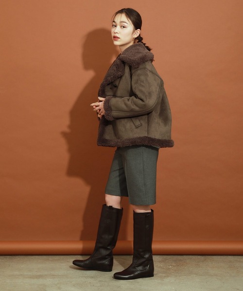 MADEMOISELLE ROPE'(マドモアゼル ロペ)の「【CHE'VRE et Branche' Europe'en】フェイクムートンコート(ムートンコート・レディース・ベージュ/カーキ・FREE)」の20枚目の写真