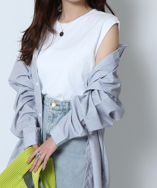 HANES(ヘインズ)の「【Hanes】2P Japan Fit for HER スリーブレスTシャツ HW5327(Tシャツ/カットソー・メンズ・グレー/マルチ/イエロー/ピンク/ベージュ・M/L)」の9枚目の写真