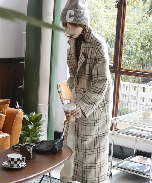 Mayree（メイリー）の「【Mayree】チェックダブルボタンオーバーコート 2021AW（チェスターコート・レディース・ブラウン/アイボリー・FREE）」の20枚目の写真