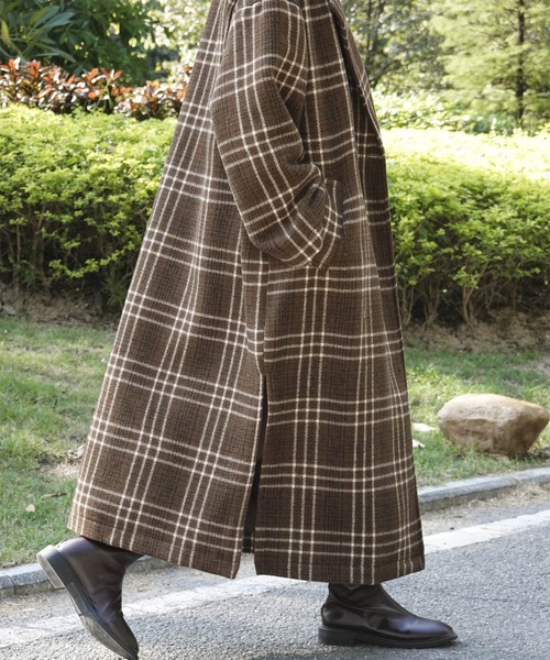 Mayree（メイリー）の「【Mayree】チェックダブルボタンオーバーコート 2021AW（チェスターコート・レディース・ブラウン/アイボリー・FREE）」の16枚目の写真