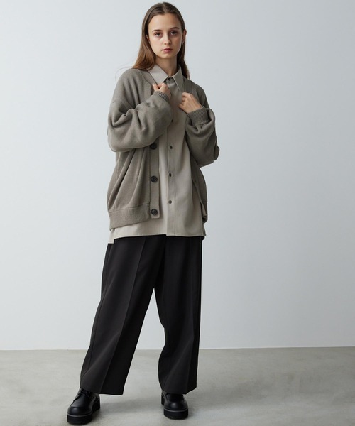 CLEL】Balloon Sleeve Loose Knit Cardigan / バルーン袖 ルーズニット  