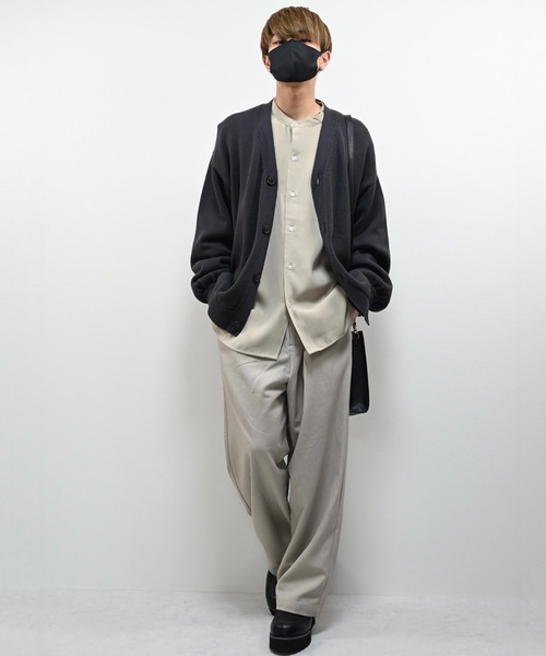 CLEL(クレイル)の「【CLEL】Balloon Sleeve Loose Knit Cardigan / バルーン袖 ルーズニットカーディガン ビッグシルエット(カーディガン/ボレロ・メンズ・チャコールグレー/グレイッシュベージュ/グレイッシュブルー・S/M/L)」の11枚目の写真
