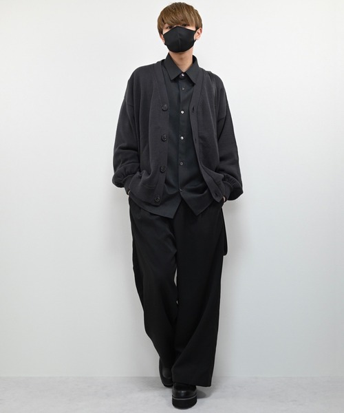 CLEL(クレイル)の「【CLEL】Balloon Sleeve Loose Knit Cardigan / バルーン袖 ルーズニットカーディガン ビッグシルエット(カーディガン/ボレロ・メンズ・チャコールグレー/グレイッシュベージュ/グレイッシュブルー・S/M/L)」の16枚目の写真