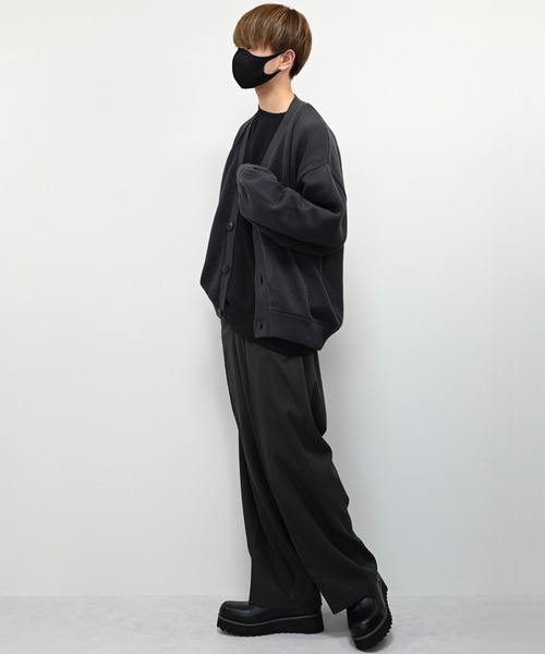 CLEL(クレイル)の「【CLEL】Balloon Sleeve Loose Knit Cardigan / バルーン袖 ルーズニットカーディガン ビッグシルエット(カーディガン/ボレロ・メンズ・チャコールグレー/グレイッシュベージュ/グレイッシュブルー・S/M/L)」の19枚目の写真