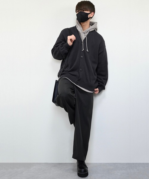 CLEL(クレイル)の「【CLEL】Balloon Sleeve Loose Knit Cardigan / バルーン袖 ルーズニットカーディガン ビッグシルエット(カーディガン/ボレロ・メンズ・チャコールグレー/グレイッシュベージュ/グレイッシュブルー・S/M/L)」の18枚目の写真