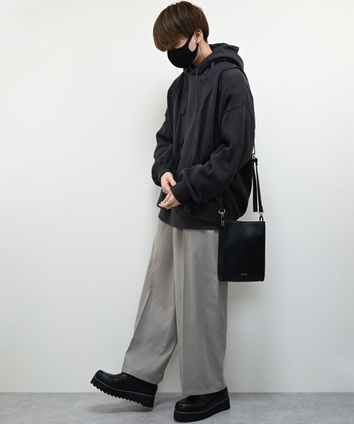 CLEL(クレイル)の「【CLEL】Balloon Sleeve Loose Knit Cardigan / バルーン袖 ルーズニットカーディガン ビッグシルエット(カーディガン/ボレロ・メンズ・チャコールグレー/グレイッシュベージュ/グレイッシュブルー・S/M/L)」の21枚目の写真