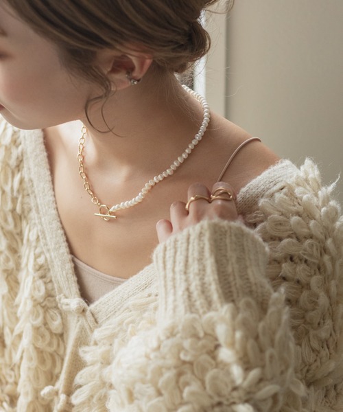 Kastane（カスタネ）の「【fiw.】ミックスパールネックレス（ネックレス・レディース・シルバー/ゴールド・FREE）」の9枚目の写真