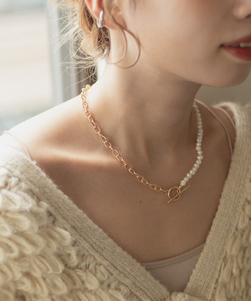 Kastane（カスタネ）の「【fiw.】ミックスパールネックレス（ネックレス・レディース・シルバー/ゴールド・FREE）」の4枚目の写真