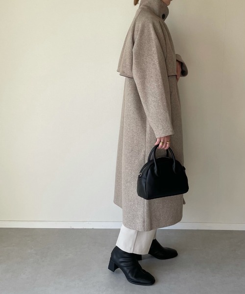 y/m by misato（イムバイミサト）の「フェイクウールパイピングスタンドカラーコート（その他アウター・レディース・モカ/アイボリー/ブラウン・FREE）」の18枚目の写真