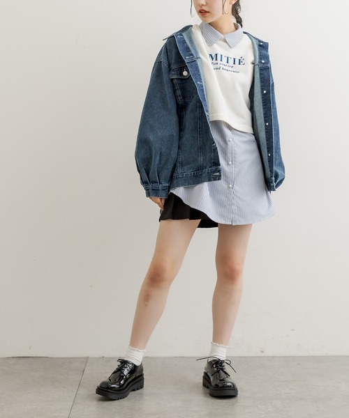 OLIVE des OLIVE（オリーブデオリーブ）の「【WEB限定カラー有】ロゴショートスウェット（スウェット・レディース・ホワイト/ピンク/ブルー/スミクロ・FREE）」の6枚目の写真