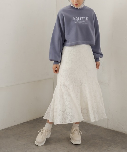 OLIVE des OLIVE（オリーブデオリーブ）の「【WEB限定カラー有】ロゴショートスウェット（スウェット・レディース・ホワイト/ピンク/ブルー/スミクロ・FREE）」の7枚目の写真