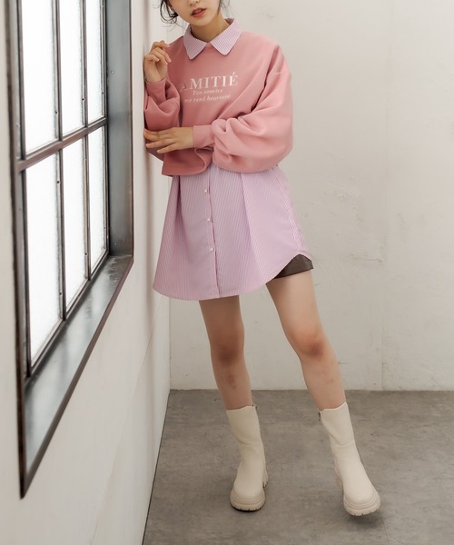 OLIVE des OLIVE（オリーブデオリーブ）の「【WEB限定カラー有】ロゴショートスウェット（スウェット・レディース・ホワイト/ピンク/ブルー/スミクロ・FREE）」の8枚目の写真