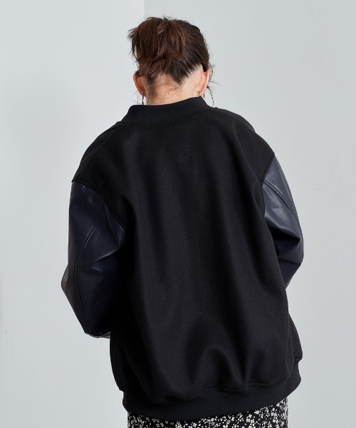 cepo（セポ）の「メルトンスタジャン（スタジャン・レディース・ブラック/ネイビー・M）」の5枚目の写真