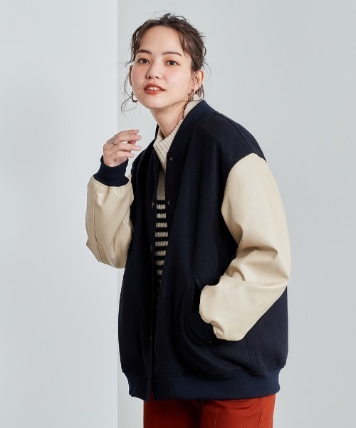 cepo（セポ）の「メルトンスタジャン（スタジャン・レディース・ブラック/ネイビー・M）」の12枚目の写真