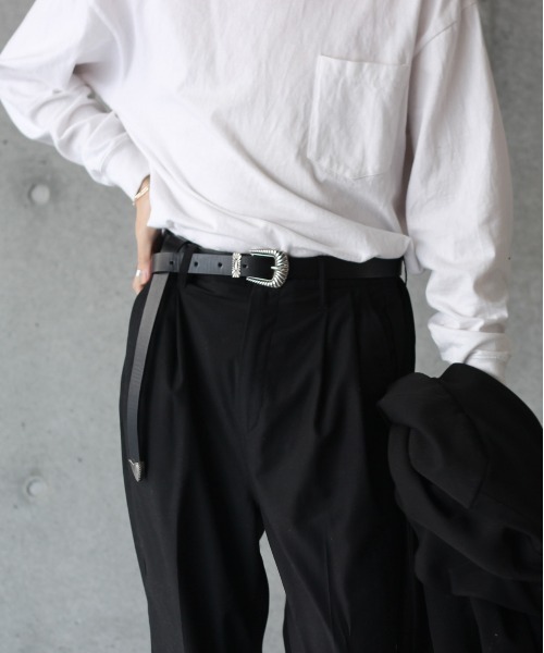 y/m by れぽすけ（イムバイレポスケ）の「ウエスタンロングテールベルト（ベルト・メンズ・ブラック・FREE）」の8枚目の写真