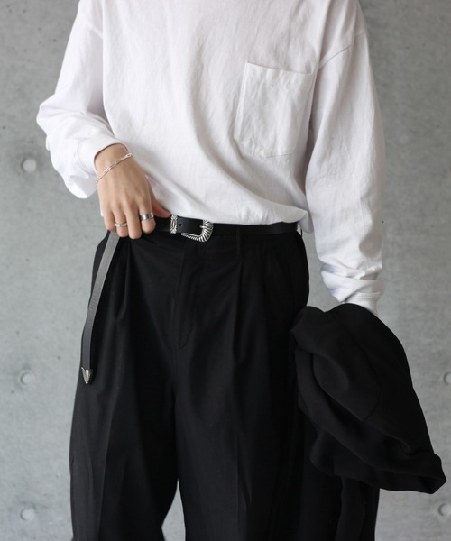 y/m by れぽすけ（イムバイレポスケ）の「ウエスタンロングテールベルト（ベルト・メンズ・ブラック・FREE）」の9枚目の写真