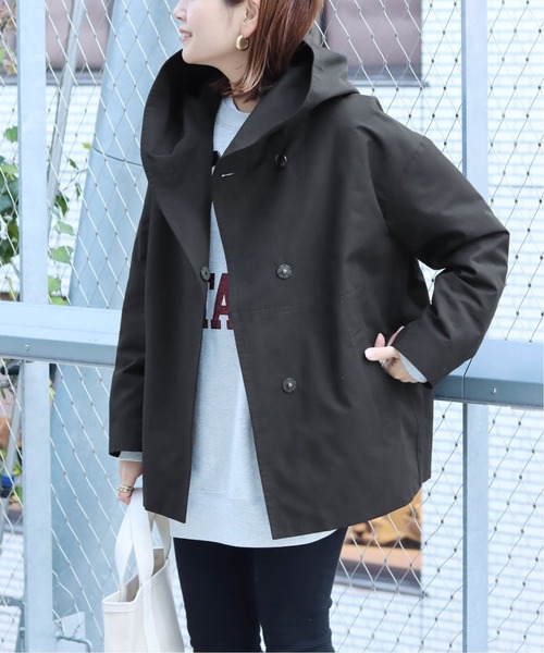 JOURNAL STANDARD(ジャーナルスタンダード)の「グログランフードコート◆(その他アウター・レディース・ブラック/ベージュ・38/36)」の13枚目の写真