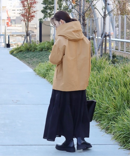 JOURNAL STANDARD(ジャーナルスタンダード)の「グログランフードコート◆(その他アウター・レディース・ブラック/ベージュ・38/36)」の19枚目の写真
