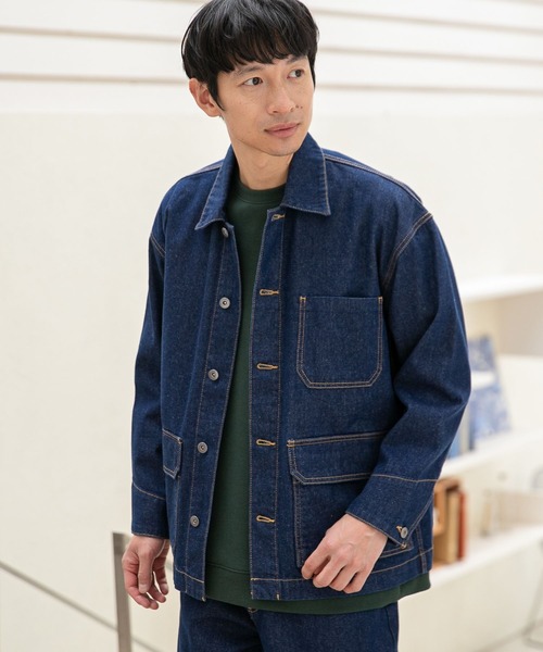 LAKOLE（ラコレ）の「テンオンスカバーオール[セットアップ対応]  / 260730（カバーオール・メンズ・ブラック/ネイビー/サックスブルー・MEDIUM/LARGE）」の3枚目の写真