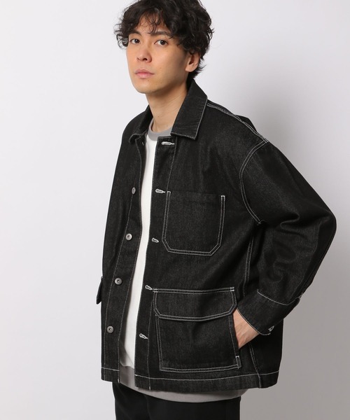 LAKOLE（ラコレ）の「テンオンスカバーオール[セットアップ対応]  / 260730（カバーオール・メンズ・ブラック/ネイビー/サックスブルー・MEDIUM/LARGE）」の2枚目の写真