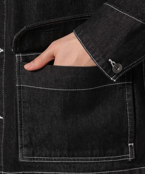 LAKOLE（ラコレ）の「テンオンスカバーオール[セットアップ対応]  / 260730（カバーオール・メンズ・ブラック/ネイビー/サックスブルー・MEDIUM/LARGE）」の22枚目の写真