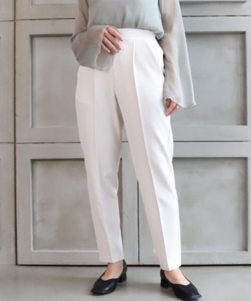 moment+（モーメントプラス）の「ニュアンスカラージョーゼット ビューティシルエット センタープレススラックスパンツ（スラックス・レディース・ブラック/ピンク/イエロー/オレンジ/ブルー/アイボリー/ミント/ラベンダー・M）」の15枚目の写真