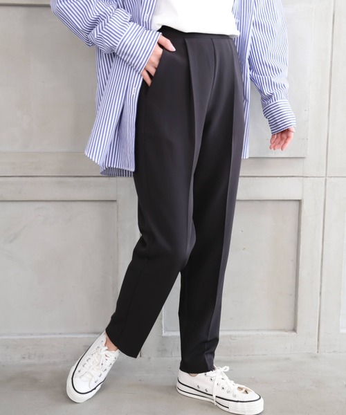 moment+（モーメントプラス）の「ニュアンスカラージョーゼット ビューティシルエット センタープレススラックスパンツ（スラックス・レディース・ブラック/ピンク/イエロー/オレンジ/ブルー/アイボリー/ミント/ラベンダー・M）」の17枚目の写真