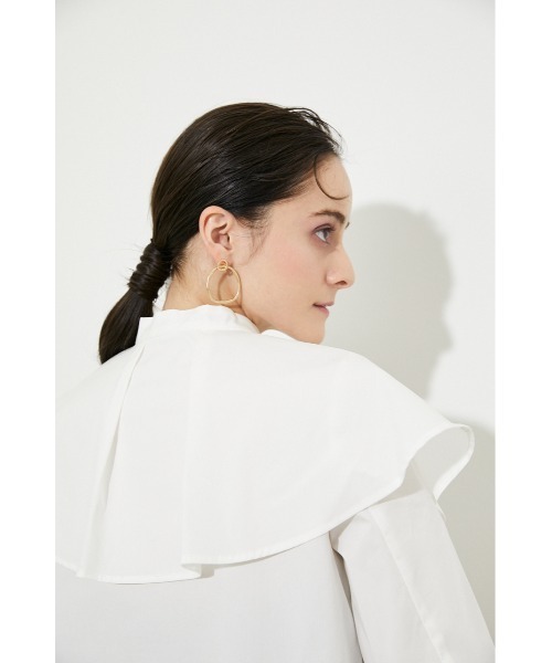 rienda（リエンダ）の「ビッグカラーシャツ（シャツ/ブラウス・レディース・ホワイト/ブラック/ブルー/マルチ・FREE）」の5枚目の写真