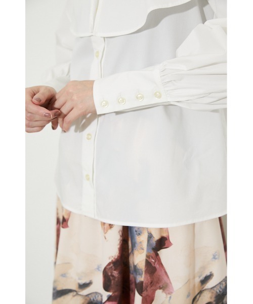 rienda（リエンダ）の「ビッグカラーシャツ（シャツ/ブラウス・レディース・ホワイト/ブラック/ブルー/マルチ・FREE）」の6枚目の写真