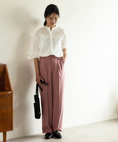 GeeRA(ジーラ)の「総レースバンドカラーブラウス(シャツ/ブラウス・レディース・ブラック/オフホワイト・LARGE/X-LARGE/MEDIUM)」の4枚目の写真