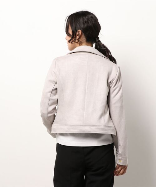 MISCH MASCH（ミッシュマッシュ）の「ライダースジャケット（ライダースジャケット・レディース・ベージュ/ピンク系その他/ライトグレー・MEDIUM）」の6枚目の写真