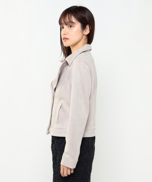 MISCH MASCH（ミッシュマッシュ）の「ライダースジャケット（ライダースジャケット・レディース・ベージュ/ピンク系その他/ライトグレー・MEDIUM）」の12枚目の写真