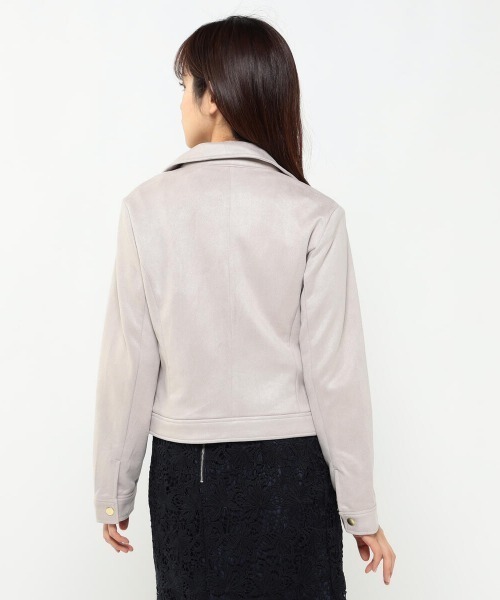 MISCH MASCH（ミッシュマッシュ）の「ライダースジャケット（ライダースジャケット・レディース・ベージュ/ピンク系その他/ライトグレー・MEDIUM）」の7枚目の写真