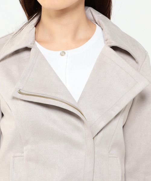 MISCH MASCH（ミッシュマッシュ）の「ライダースジャケット（ライダースジャケット・レディース・ベージュ/ピンク系その他/ライトグレー・MEDIUM）」の13枚目の写真