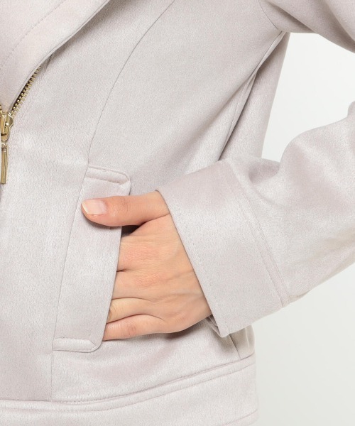 MISCH MASCH（ミッシュマッシュ）の「ライダースジャケット（ライダースジャケット・レディース・ベージュ/ピンク系その他/ライトグレー・MEDIUM）」の15枚目の写真