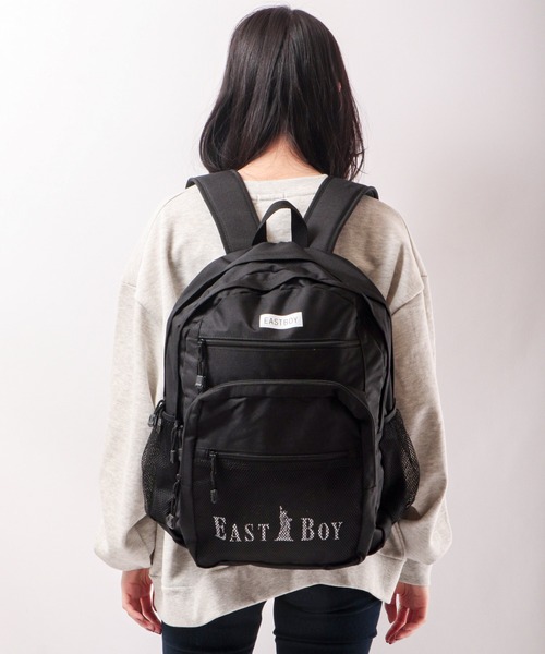EASTBOY(イーストボーイ)の「【JUNESELECT】EBダブルロゴ2層リュックサック(バックパック/リュック・メンズ・ブラック×ホワイト/ブラック×グリーン/ブラック×ブルー・FREE)」の2枚目の写真