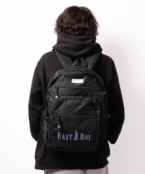EASTBOY(イーストボーイ)の「【JUNESELECT】EBダブルロゴ2層リュックサック(バックパック/リュック・メンズ・ブラック×ホワイト/ブラック×グリーン/ブラック×ブルー・FREE)」の3枚目の写真