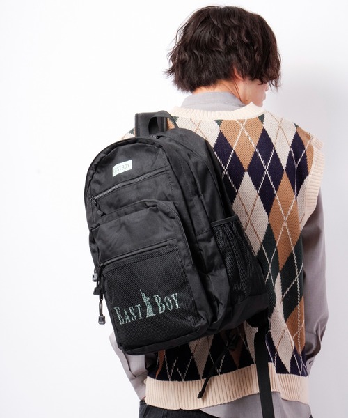 EASTBOY(イーストボーイ)の「【JUNESELECT】EBダブルロゴ2層リュックサック(バックパック/リュック・メンズ・ブラック×ホワイト/ブラック×グリーン/ブラック×ブルー・FREE)」の20枚目の写真