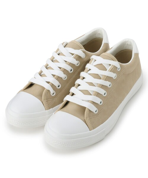 SHOO・LA・RUE（シューラルー）の「◆フェイクレザーキャップスニーカー（スニーカー・レディース・オフホワイト/ライトベージュ/ライトグレー・45/25/35/50）」の10枚目の写真