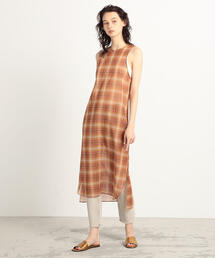 TOMORROWLAND  | コットンオンブレーチェック アメリカンスリーブワンピース(ワンピース)