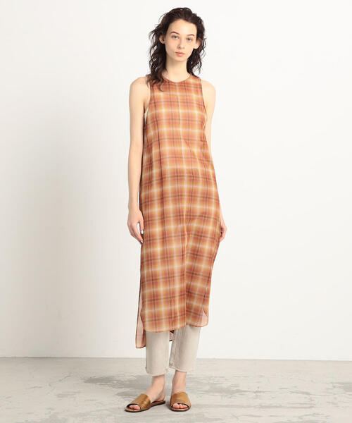 TOMORROWLAND （トゥモローランド）の「コットンオンブレーチェック アメリカンスリーブワンピース（ワンピース・レディース・ピンク系その他/ブルー系その他3・36）」の3枚目の写真