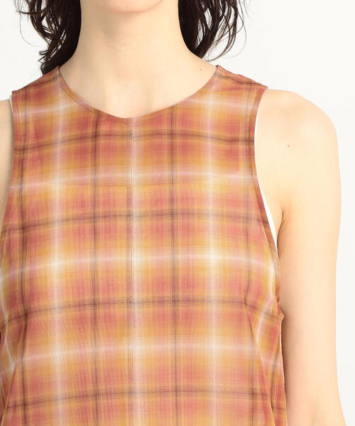 TOMORROWLAND （トゥモローランド）の「コットンオンブレーチェック アメリカンスリーブワンピース（ワンピース・レディース・ピンク系その他/ブルー系その他3・36）」の7枚目の写真