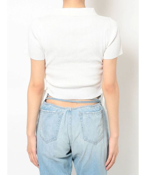 GYDA（ジェイダ）の「サイドレースアップPOLO ニット トップス（ニット/セーター・レディース・ブラック/オフホワイト・FREE）」の12枚目の写真