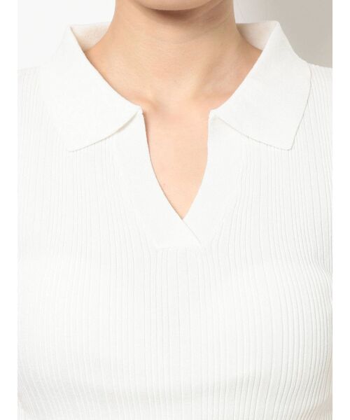 GYDA（ジェイダ）の「サイドレースアップPOLO ニット トップス（ニット/セーター・レディース・ブラック/オフホワイト・FREE）」の13枚目の写真