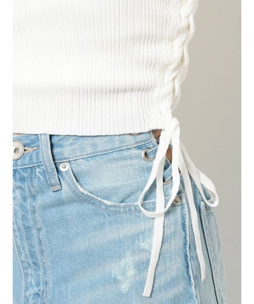 GYDA（ジェイダ）の「サイドレースアップPOLO ニット トップス（ニット/セーター・レディース・ブラック/オフホワイト・FREE）」の15枚目の写真