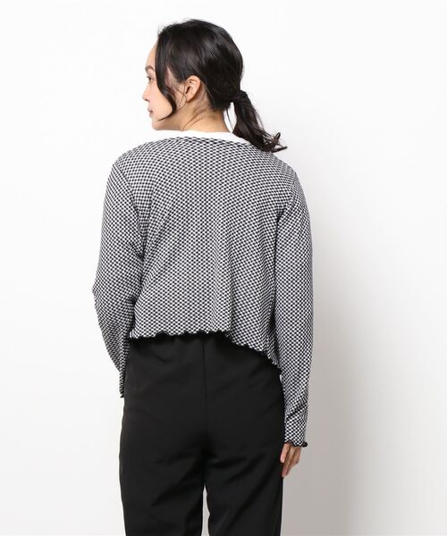 ehka sopo（エヘカソポ）の「2WAYギンガムチェックカーディガン（セットアップ可）（カーディガン/ボレロ・レディース・ブラック/ブルー/グリーン・ﾌﾘ-）」の6枚目の写真