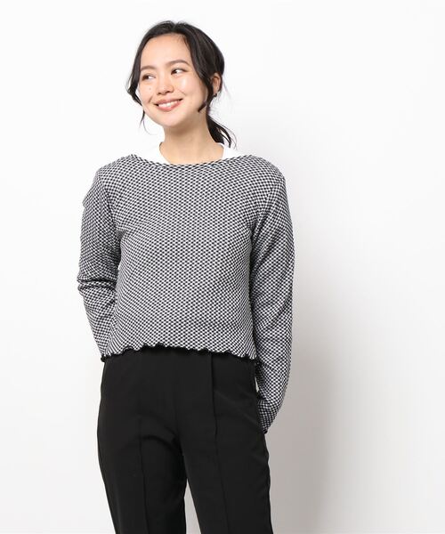 ehka sopo（エヘカソポ）の「2WAYギンガムチェックカーディガン（セットアップ可）（カーディガン/ボレロ・レディース・ブラック/ブルー/グリーン・ﾌﾘ-）」の5枚目の写真