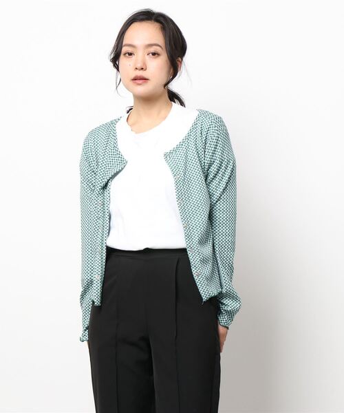 ehka sopo（エヘカソポ）の「2WAYギンガムチェックカーディガン（セットアップ可）（カーディガン/ボレロ・レディース・ブラック/ブルー/グリーン・ﾌﾘ-）」の8枚目の写真