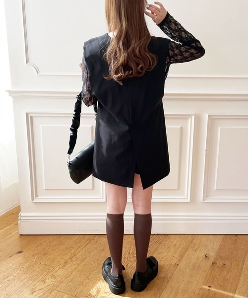 Heather（ヘザー）の「あいねねノーカラージレ　276173（ベスト・レディース・ブラック/ベージュ・FREE）」の7枚目の写真