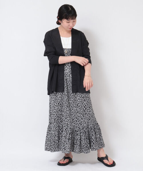 NOLLEY’S(ノーリーズ)の「◇【WEB限定】Vネックシャツジャケット(ブルゾン・レディース・ブラック/ベージュ/キナリ・FREE)」の10枚目の写真